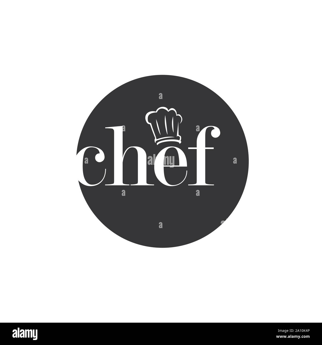 simple black and white chef logo design Vector icon symbol illustration Stock Vector