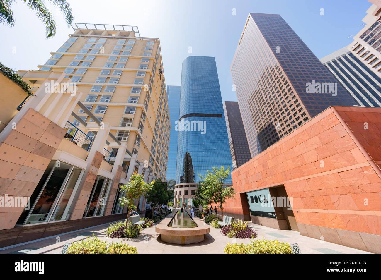 Los Angeles, AUG 10: Garden of The Museum of Contemporary Art on AUG 10, 2019 at Los Angeles, California Stock Photo