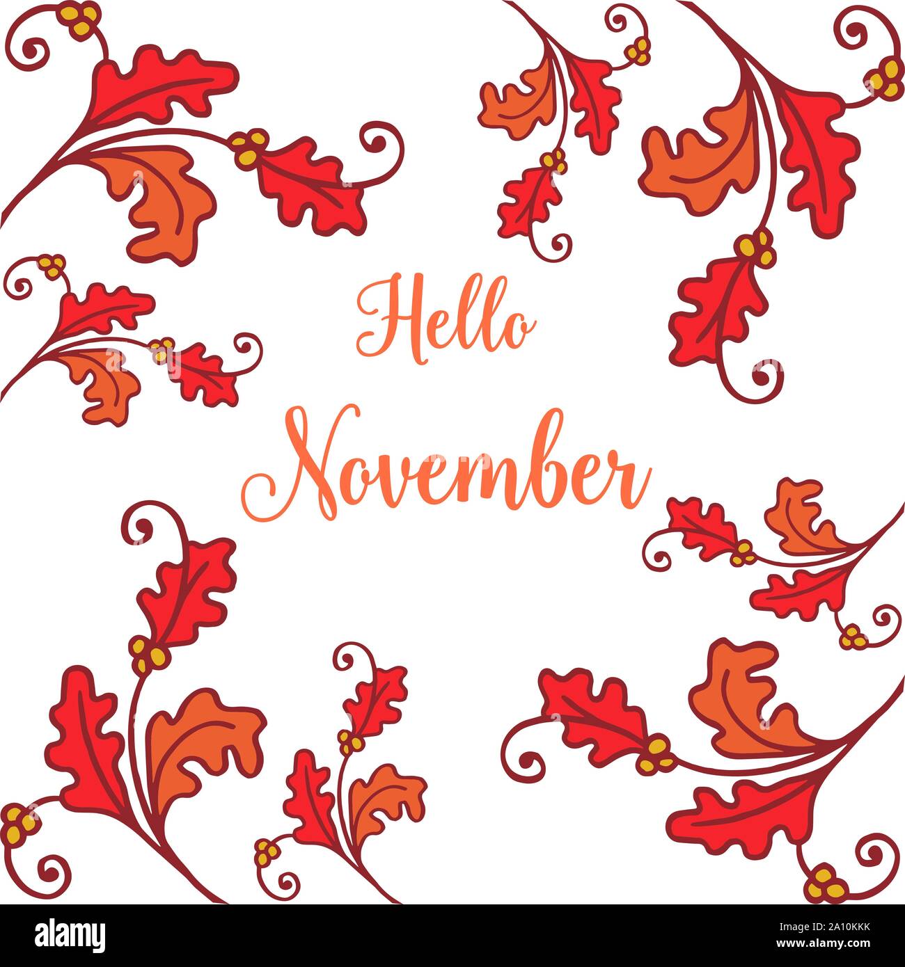 Greeting card of hello november background, with texture of vintage ...