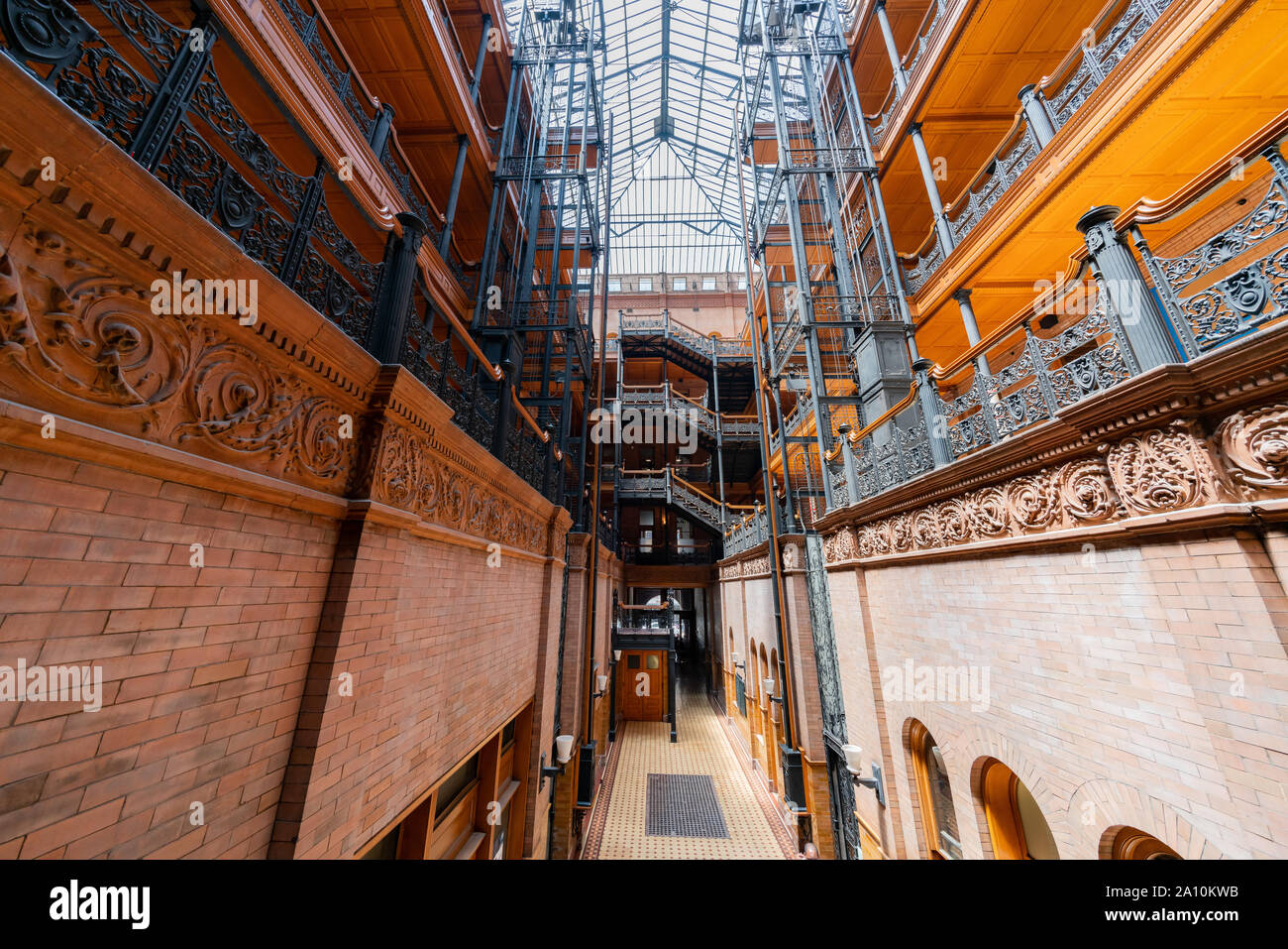 Los Angeles, AUG 10: Interior view of the Bradbury Building on AUG 10 ...