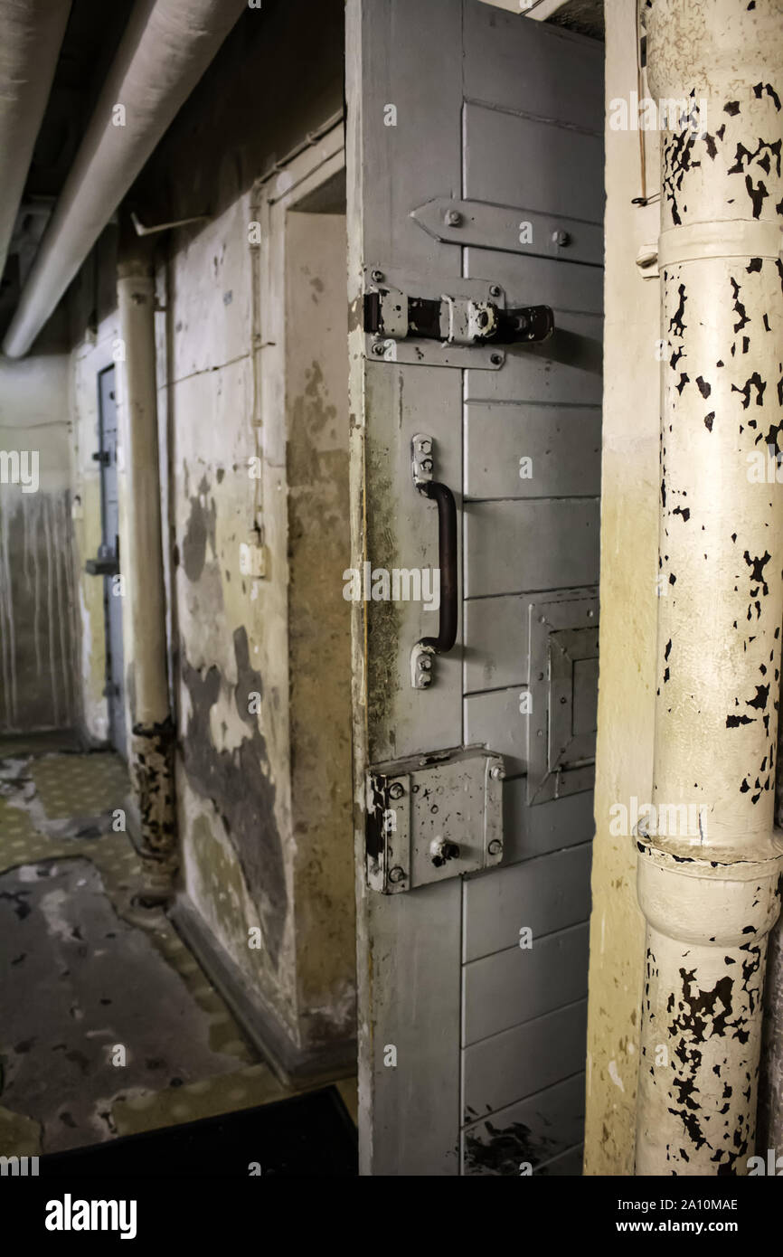 Penitentiary jail with cells, deprivation of liberty, arrests Stock Photo