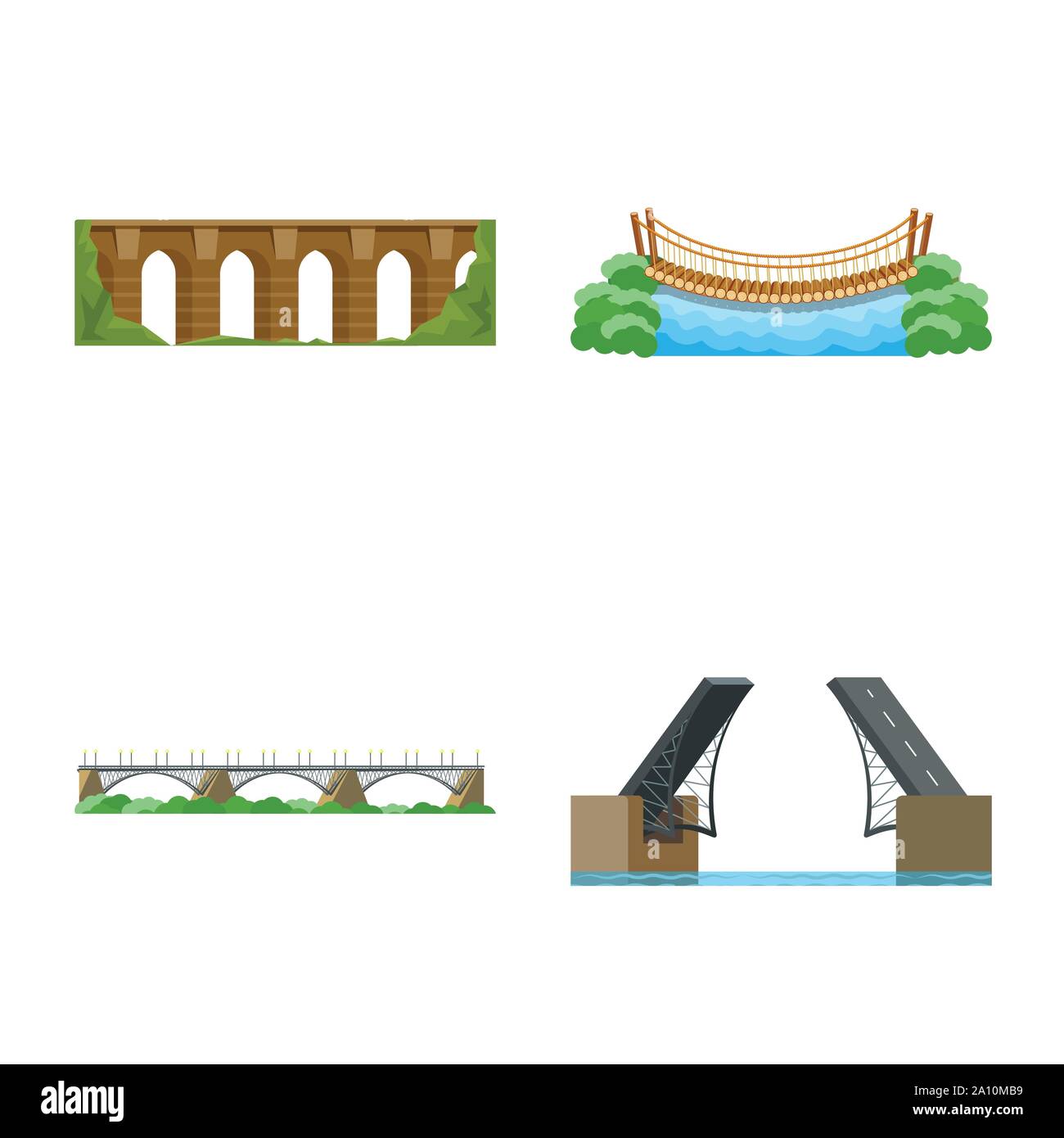 Vector design of bridgework and bridge icon. Set of bridgework and ...