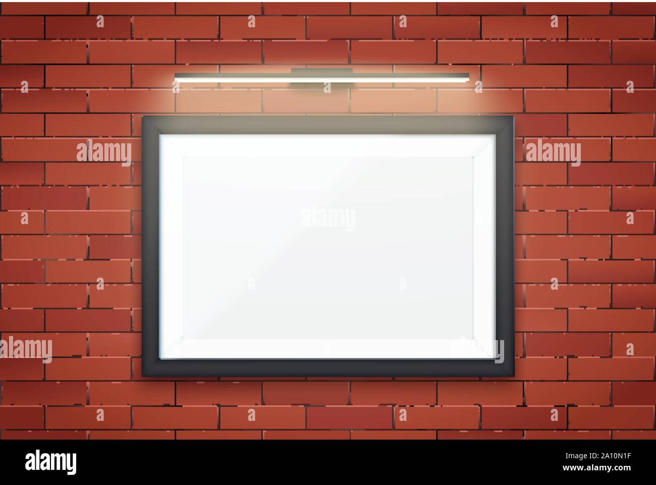 Mockup Picture and frame with light on wall Stock Vector Image & Art ...