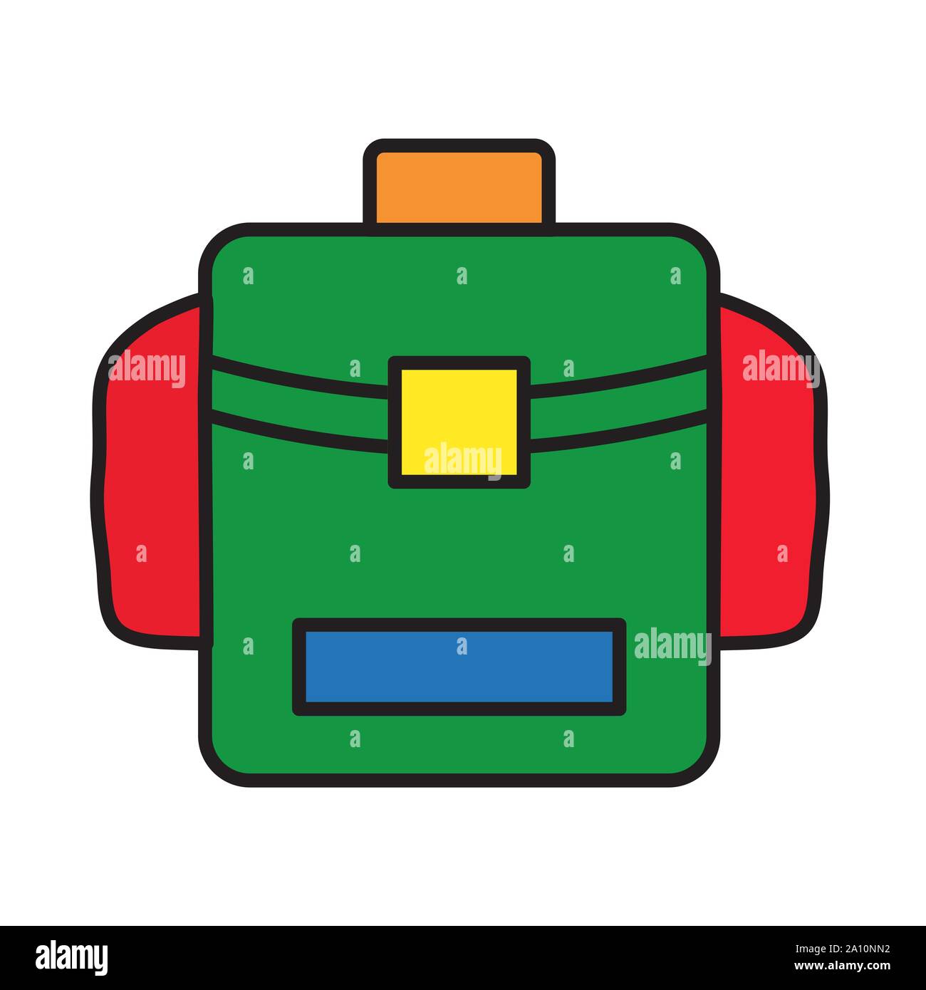 Bag pack glyph icon isolated on white. EPS10 Stock Vector