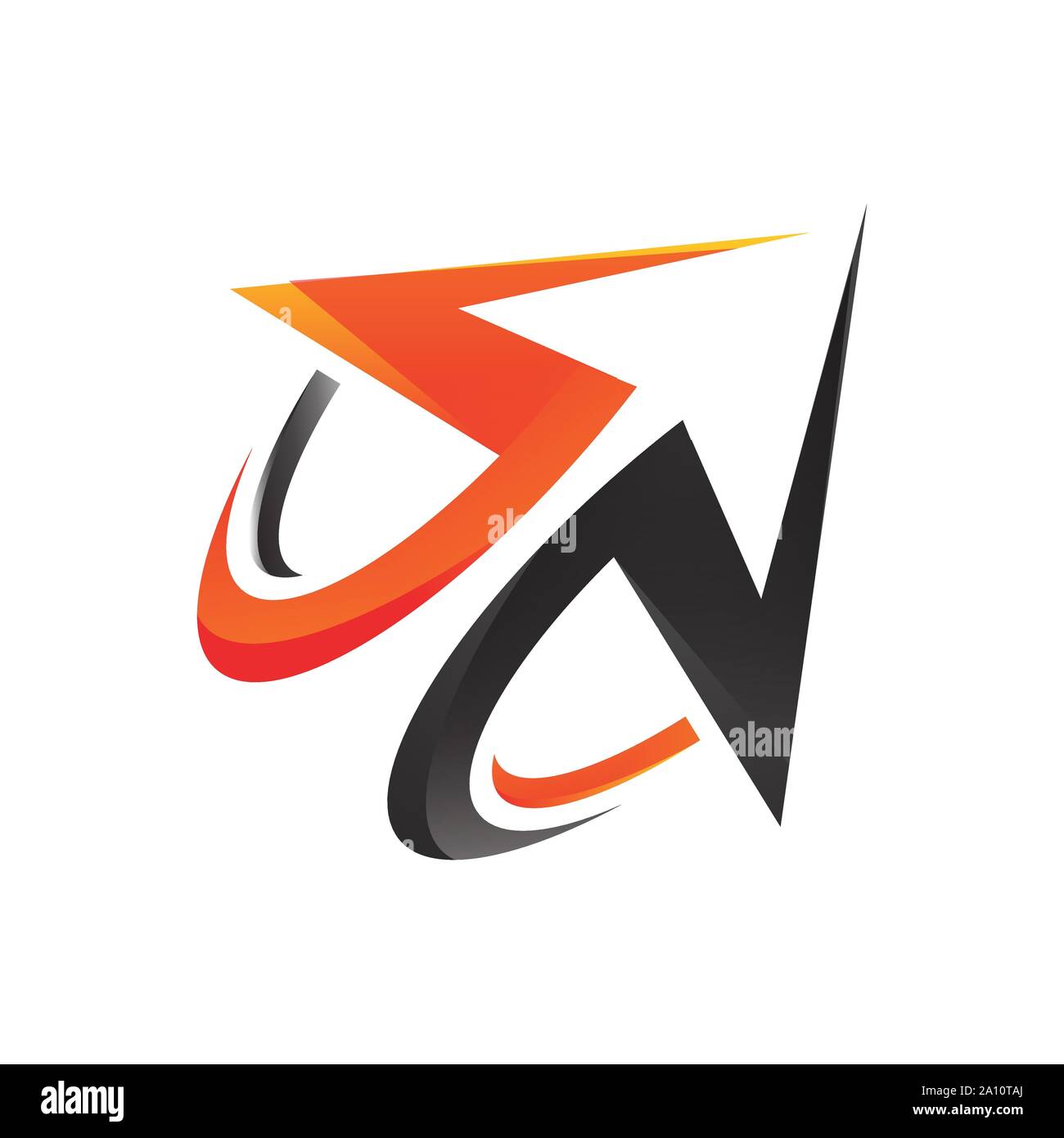Stylish Sporty Abstract Arrow logo design vector icon template Stock Vector