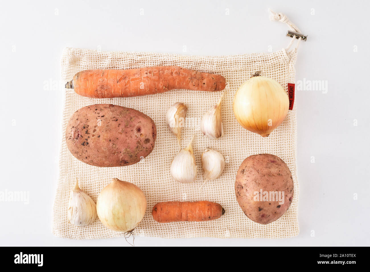 Set of fresh vegetables on white background, top view Stock Photo - Alamy