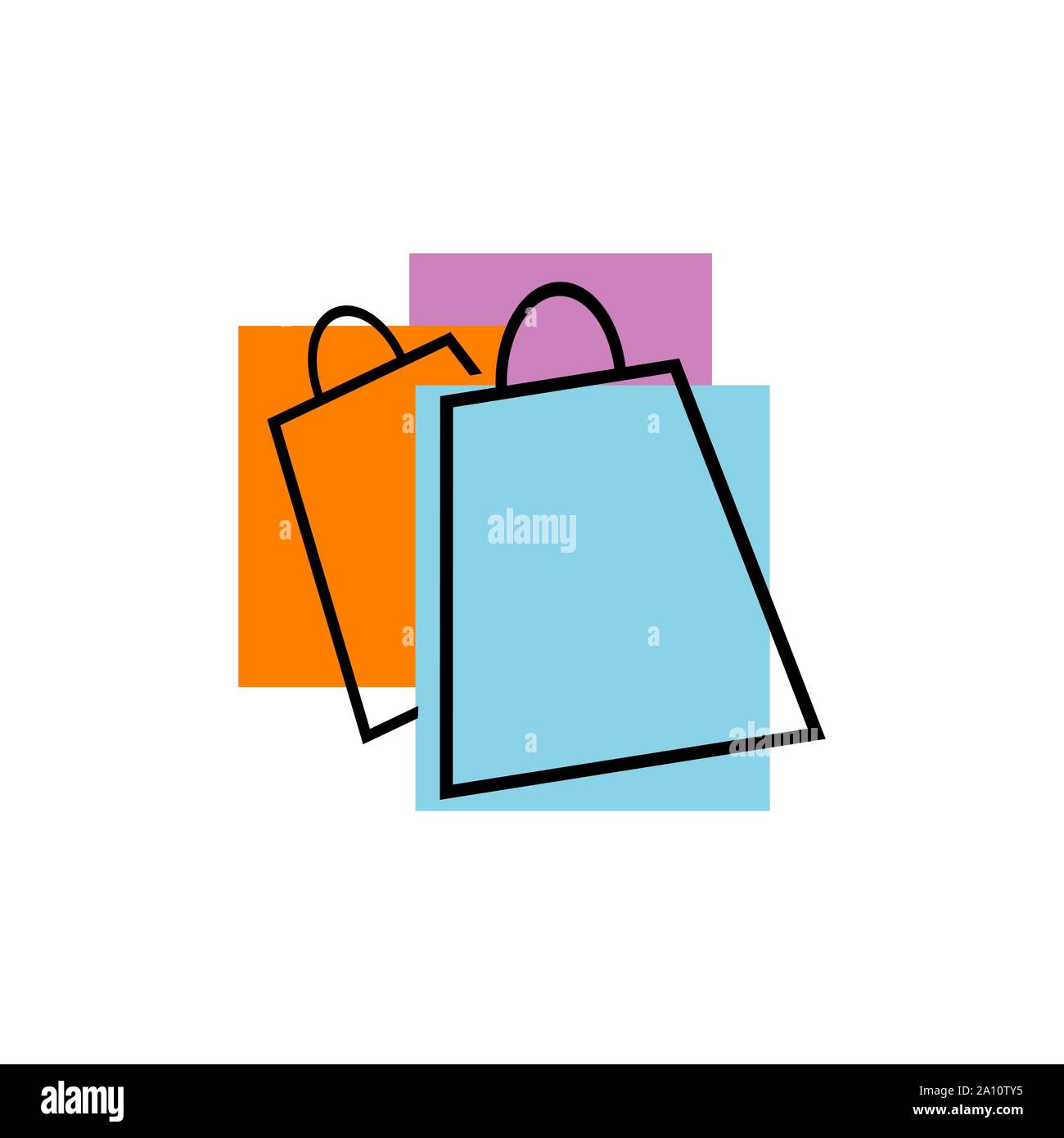 shopping bag logo design icon online shop symbol vector illustrations Stock Vector