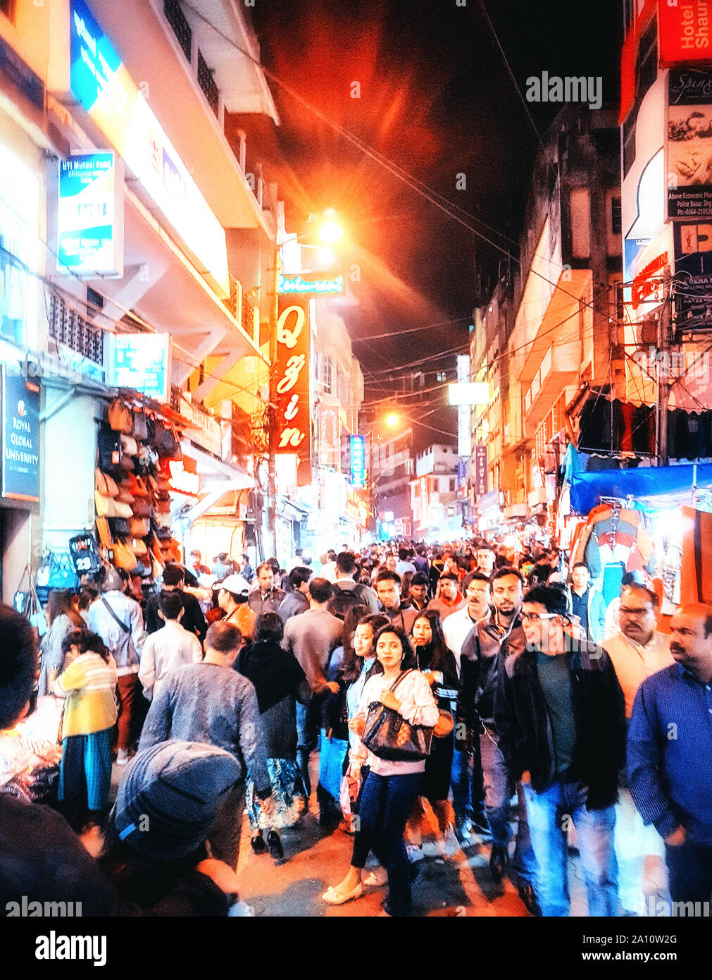 Shillong, India - 15 March, 2019: Buzy crowd at  Shillong Police Bazaar Stock Photo