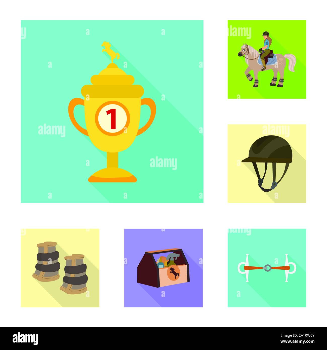 Vector illustration of track and racing sign. Collection of track and ...