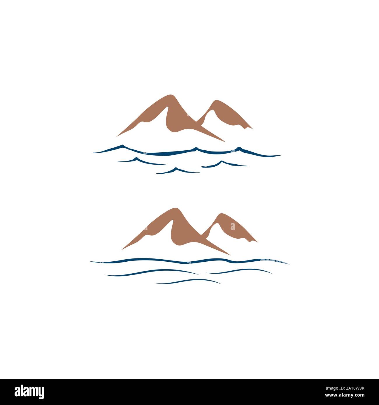 Modern Simple water and Mountain logo design vector Stock Vector