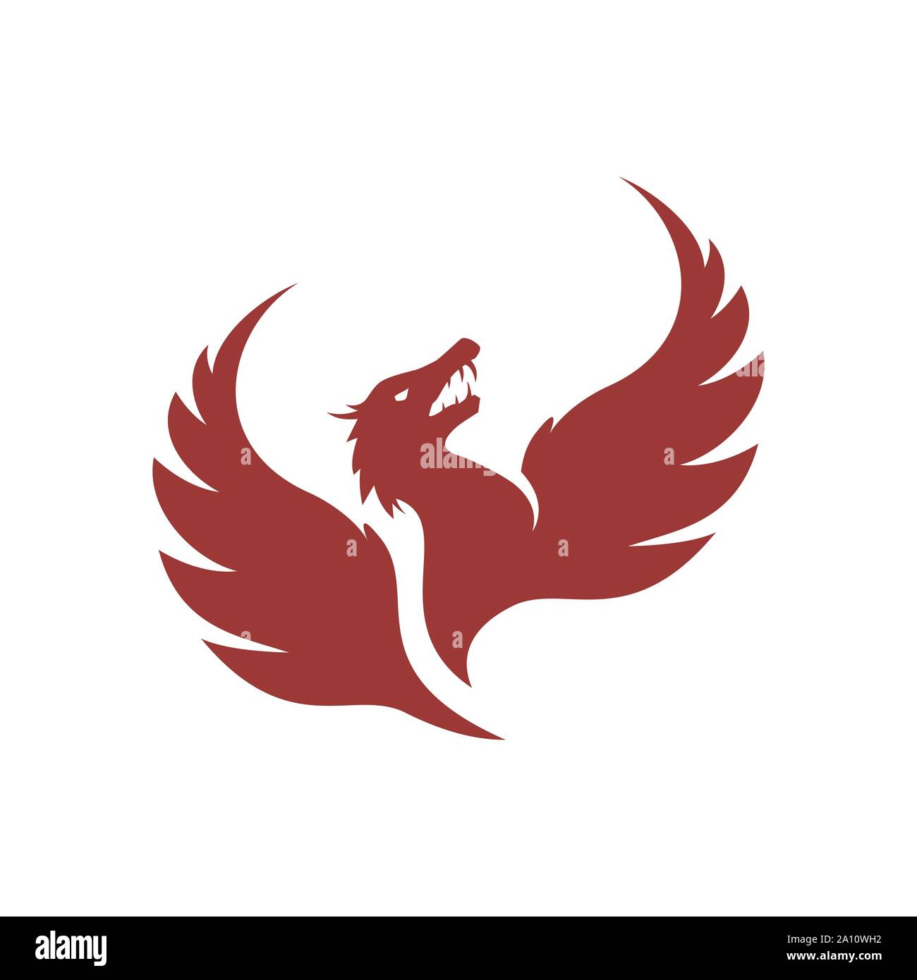 simple stylish flat dragon logo design vector symbol Illustration Stock Vector