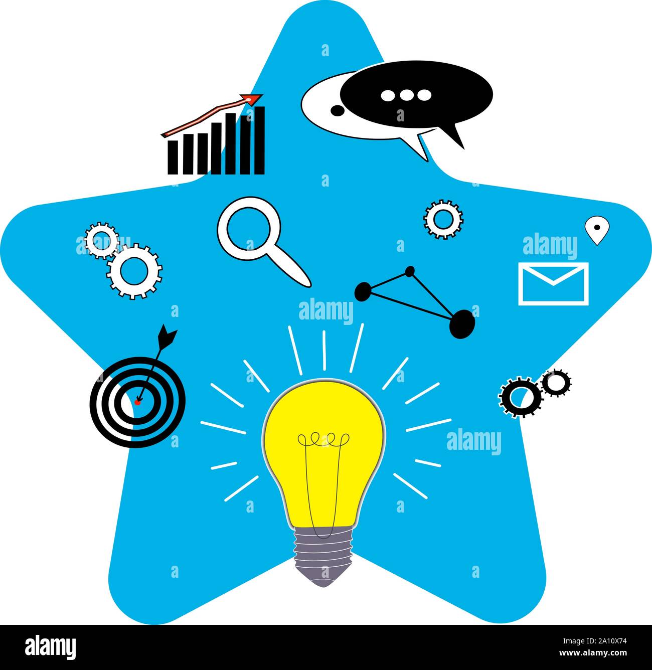 Vector Illustration Of Light Bulb Icons Startup Ideas Concept On