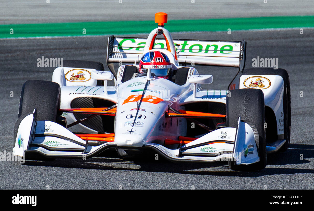 Sept 21 2019 Monterey, CA, U.S.A. CAPTION CORRECTION Harding Racing Rookie driver Colton Herta (88) coming out of turn 2 during the Firestone Grand Prix of Monterey IndyCar Practice # 3 at Weathertech Raceway Laguna Seca Monterey, CA Thurman James/CSM Stock Photo