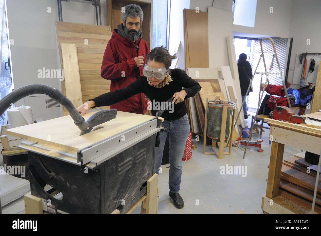 Milan (Italy), Bricheco, joinery workshop for repair and reuse of objects at Stecca degli Artigiani in the Isola district Stock Photo