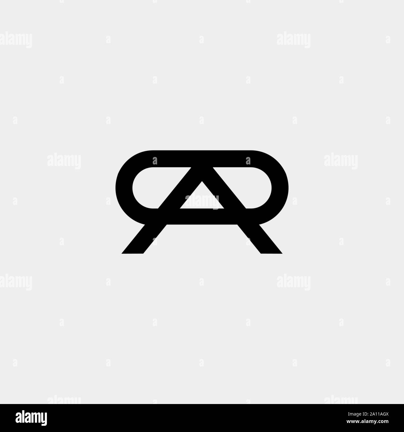 Letter AP AR R Monogram Logo Design Minimal Stock Vector
