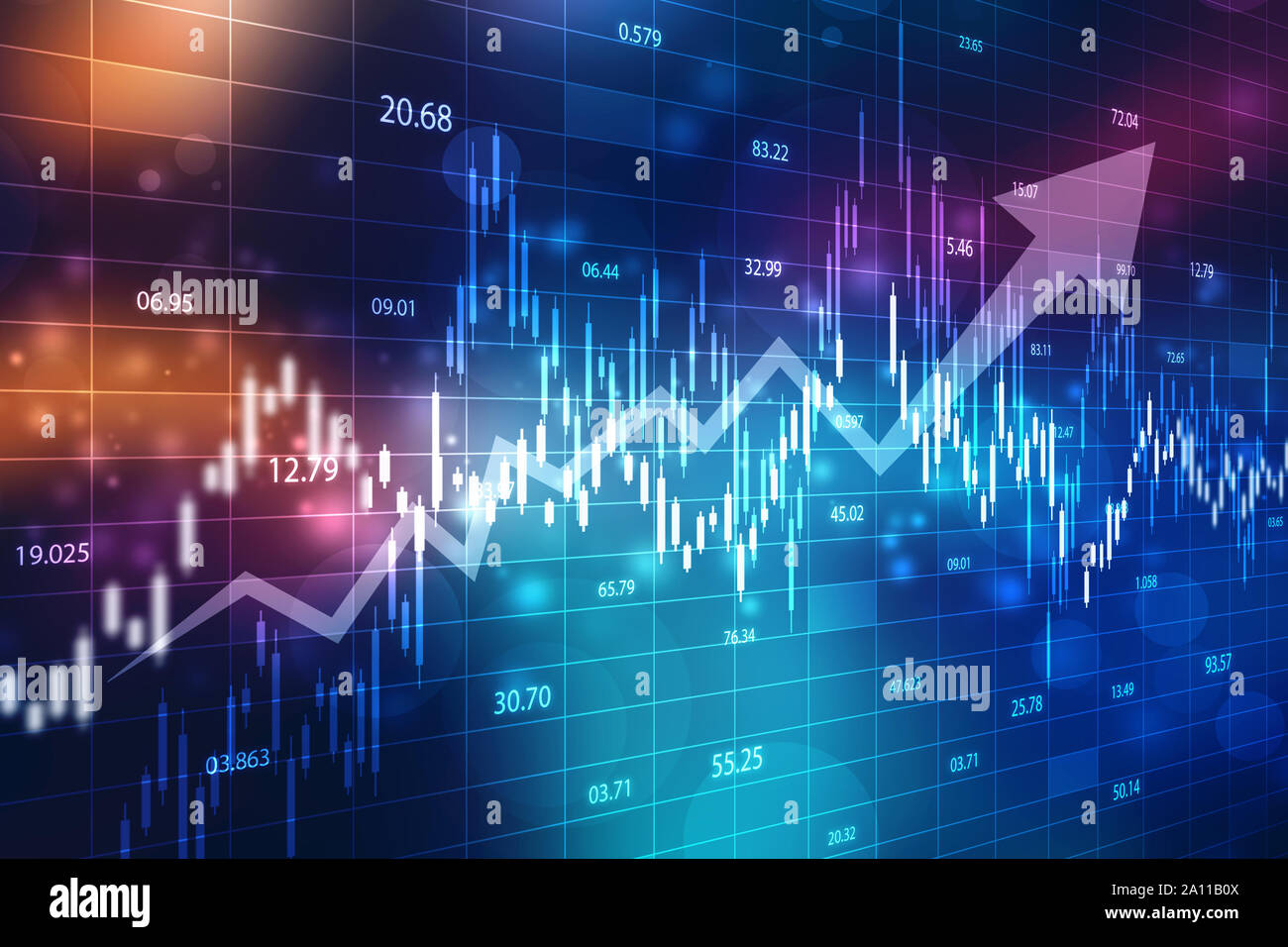 Creative blue Forex chart wallpaper with grid. Invest and finance concept,  Stock market chart. Business graph background, Financial Background Stock  Photo - Alamy