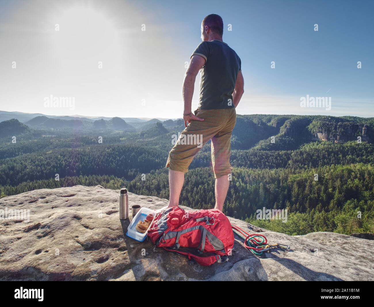 Rear view asian hiker hi-res stock photography and images - Alamy