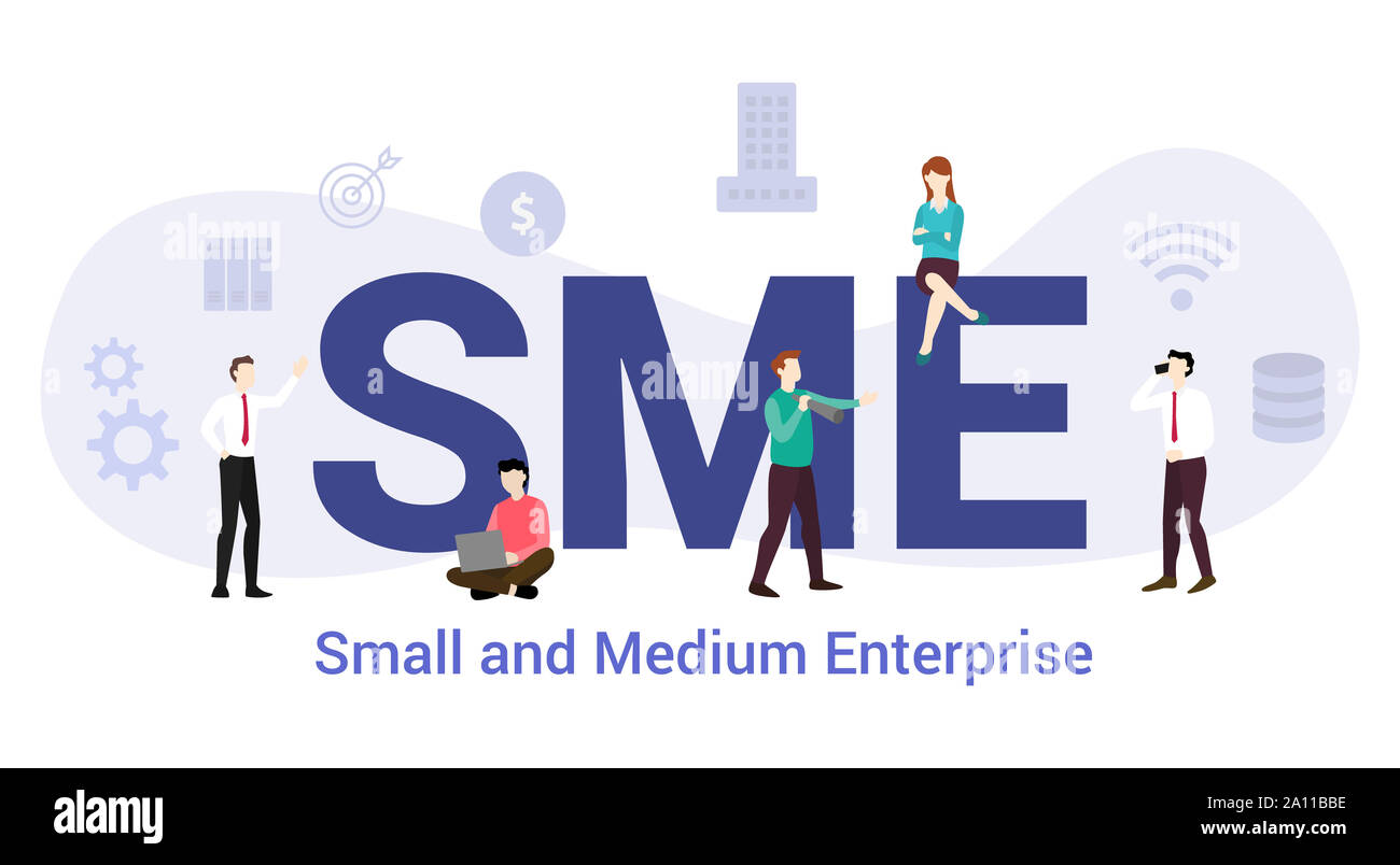 sme-small-and-medium-enterprise-concept-with-big-word-or-text-and-team