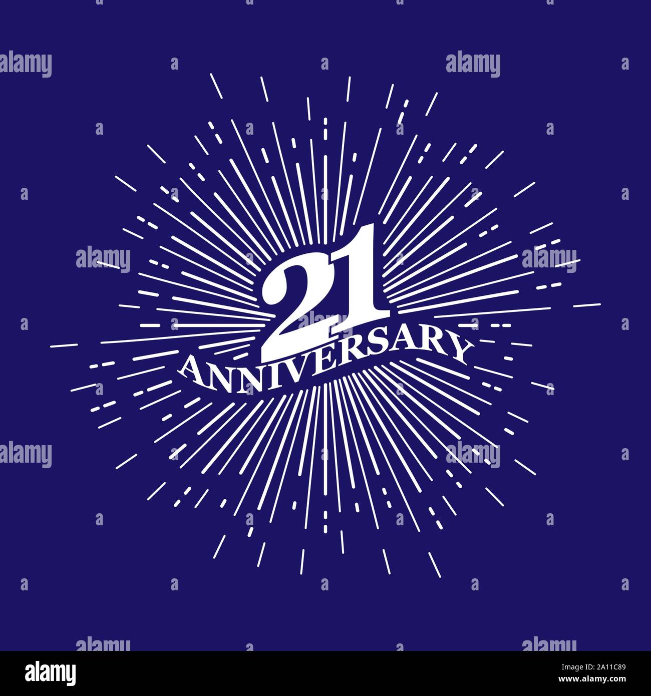 Congratulatory inscription for the anniversary of 21 years. Flat design ...