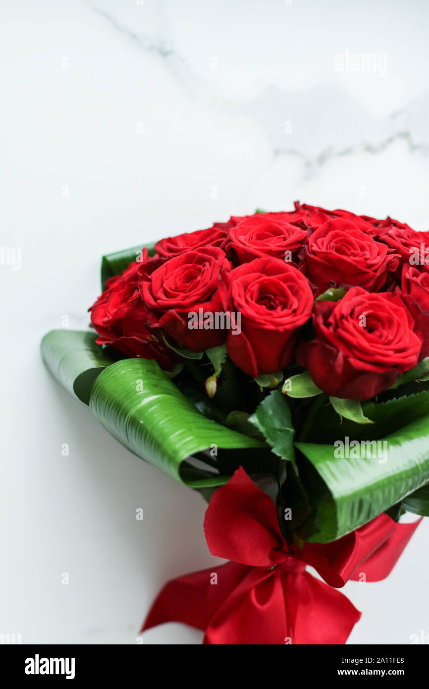 Flowers as a gift, romantic relationship and floral design concept