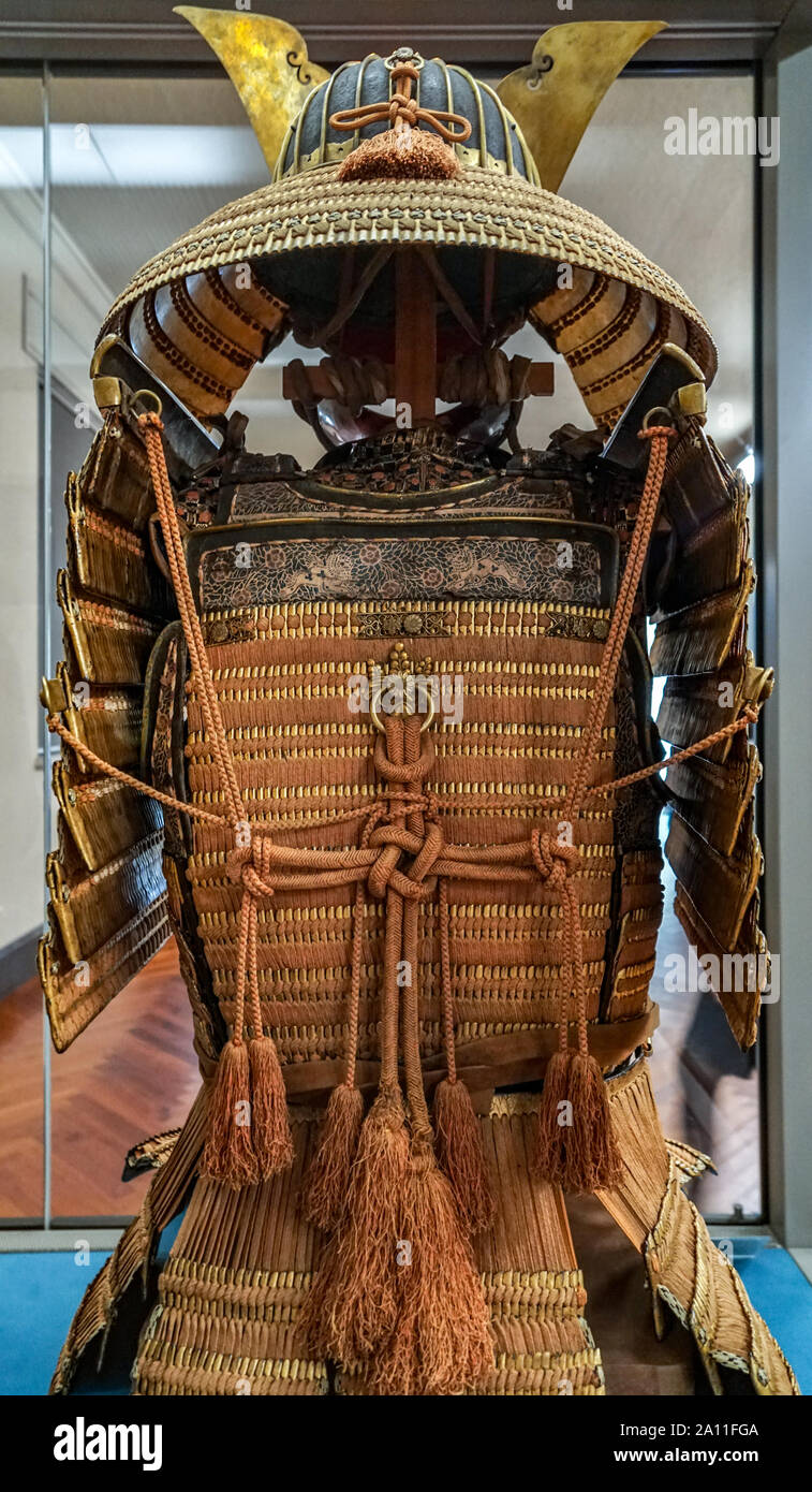 Gusoku armor, Azuchi Momoyama - Edo period, rear side, 16th to 17th century Stock Photo