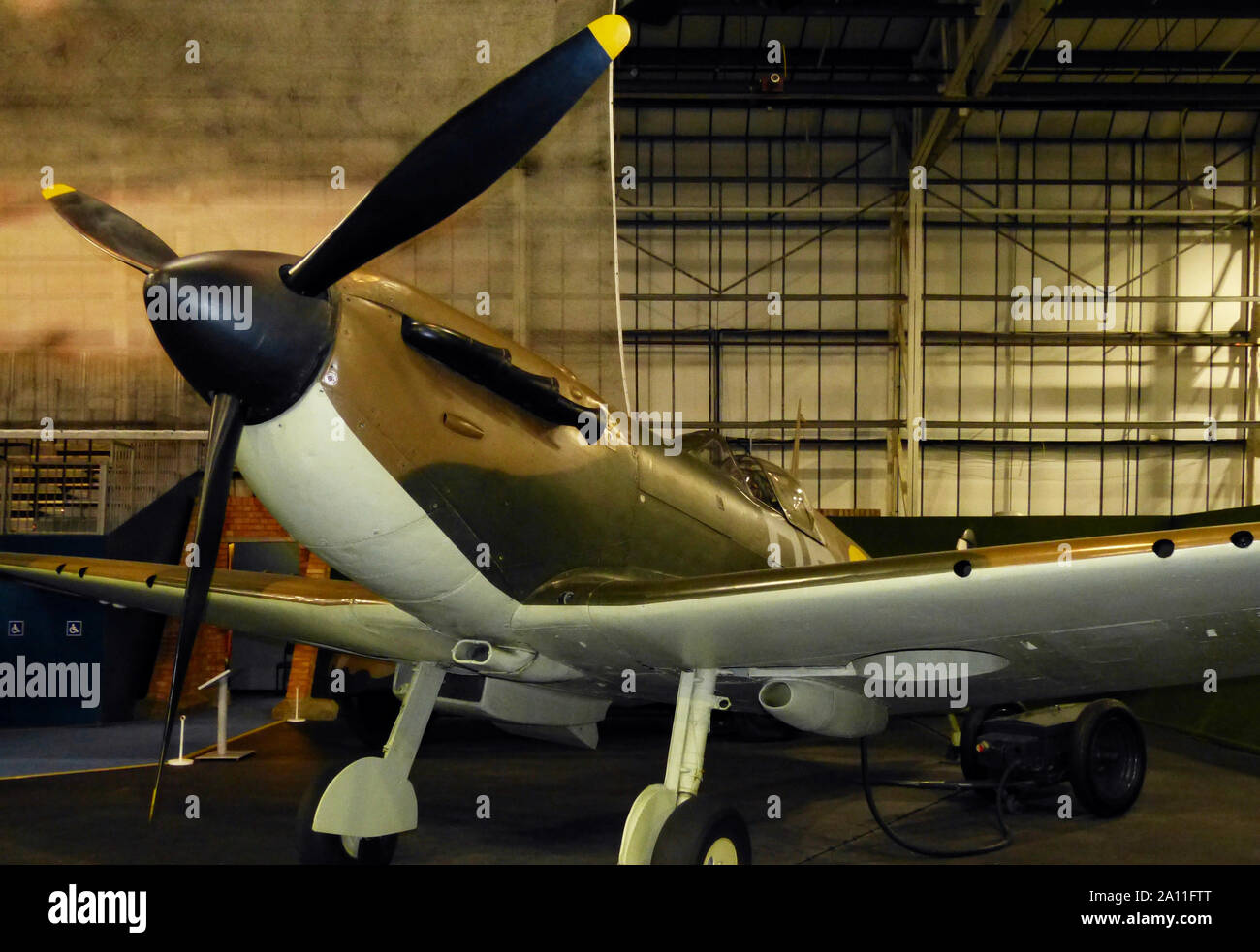 Royal Air Force (RAF) Museum / Hendon, London, UK - June 29, 2014: Real historic aircraft from all over the world on display: Supermarine Spitfire Mk1 Stock Photo