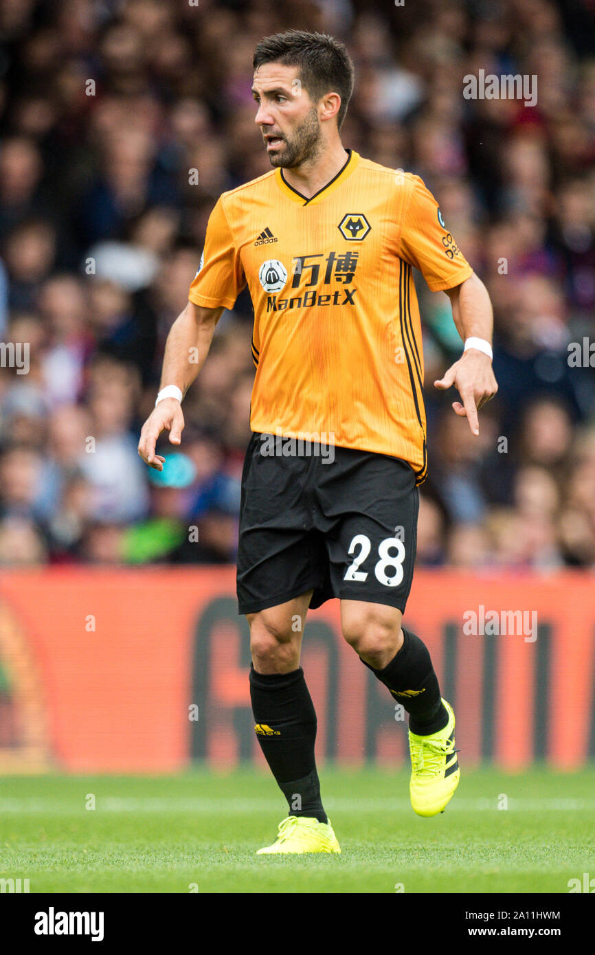 LONDON, ENGLAND - SEPTEMBER 22: Joao Moutinho of Wolverhampton Wanderers during the Premier League match between Crystal Palace and Wolverhampton Wanderers at Selhurst Park on September 22, 2019 in London, United Kingdom. (Photo by Sebastian Frej/MB Media) Stock Photo