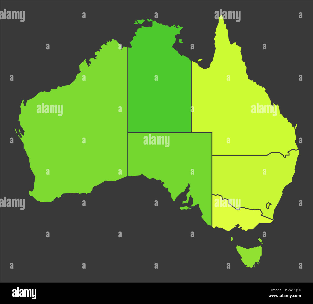 Australia population heat map as color density illustration Stock Photo -  Alamy