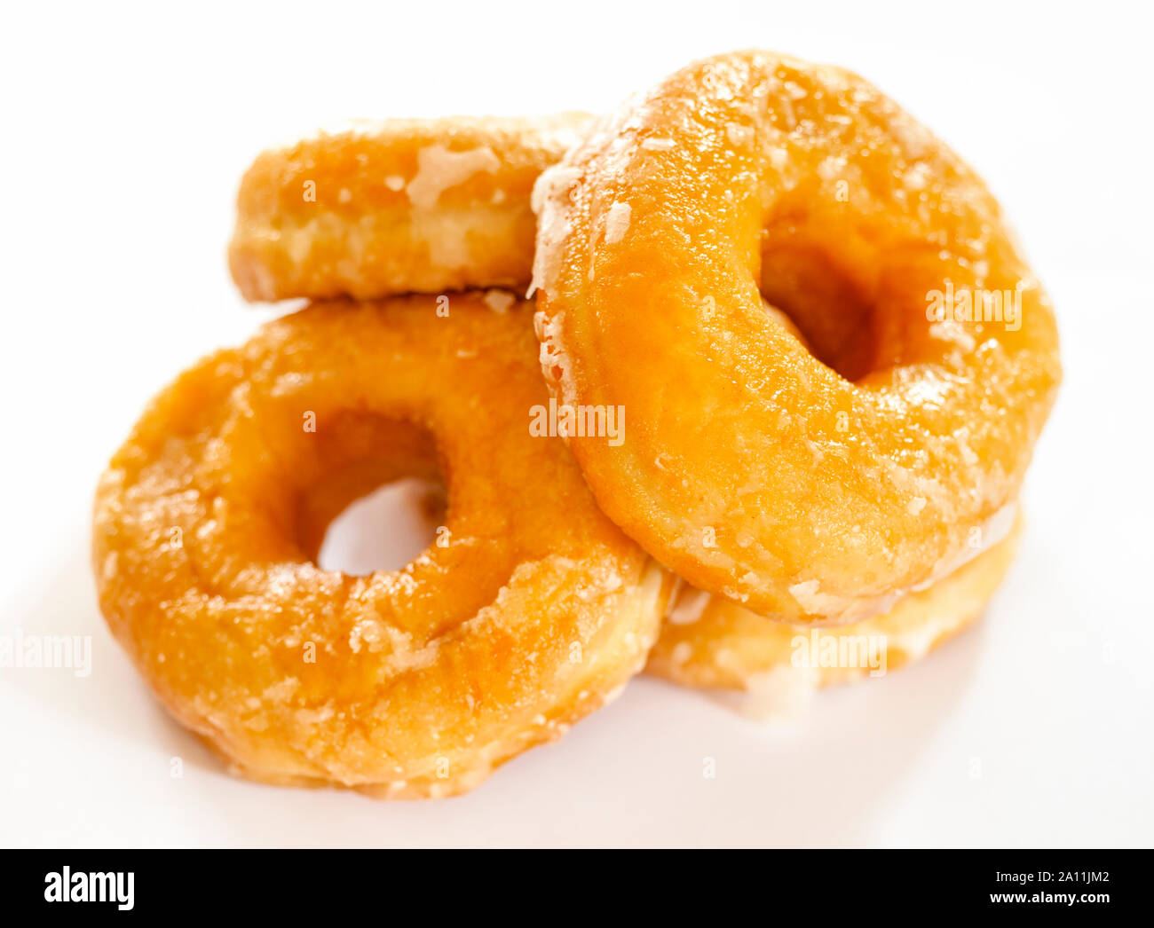 Ring Doughnuts or donuts pile Stock Photo