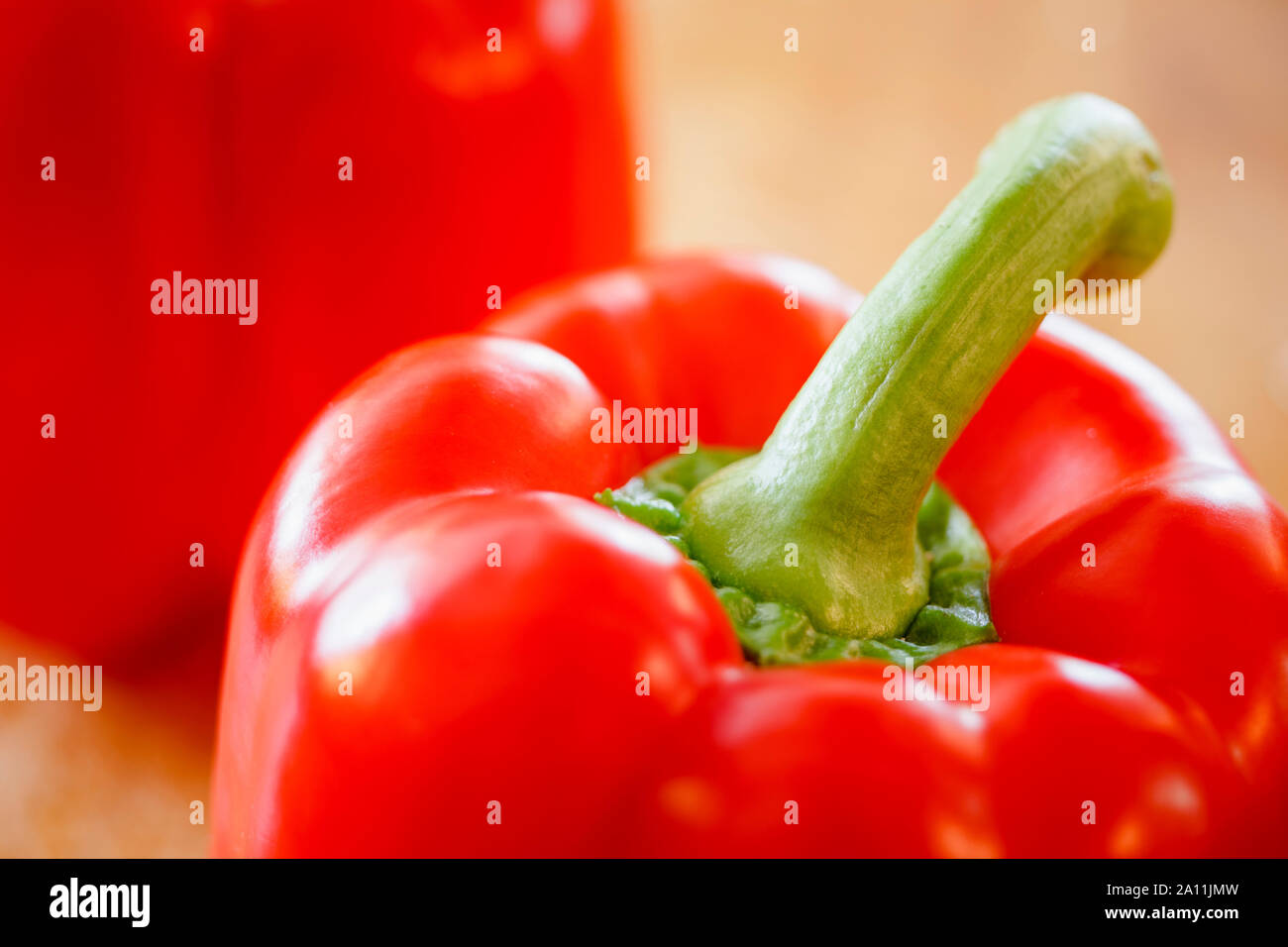 Red peppers – close up Stock Photo