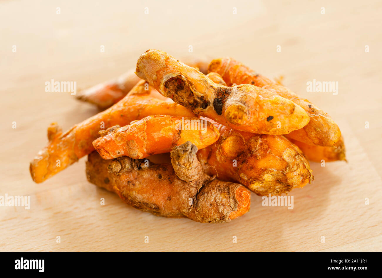 Turmeric, root spices, raw Stock Photo