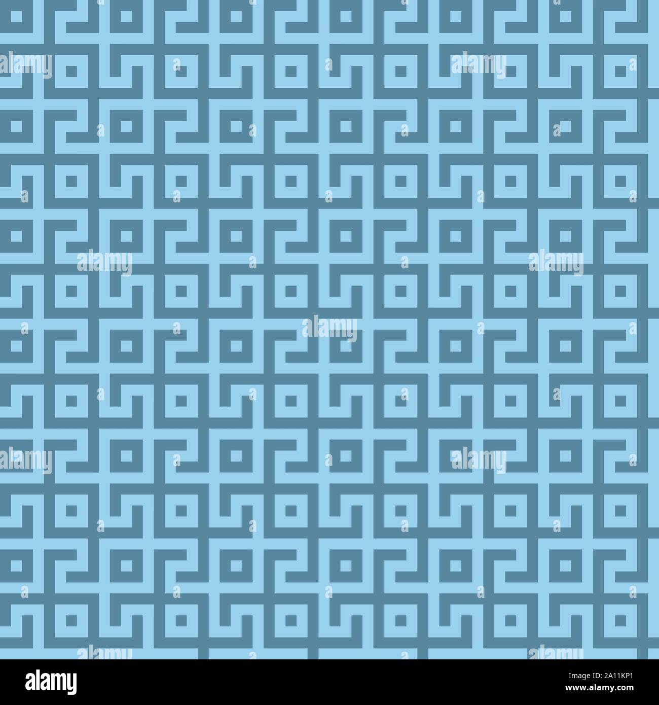 Abstract seamless maze pattern. Geometric blue background design. Vector illustration Stock Vector