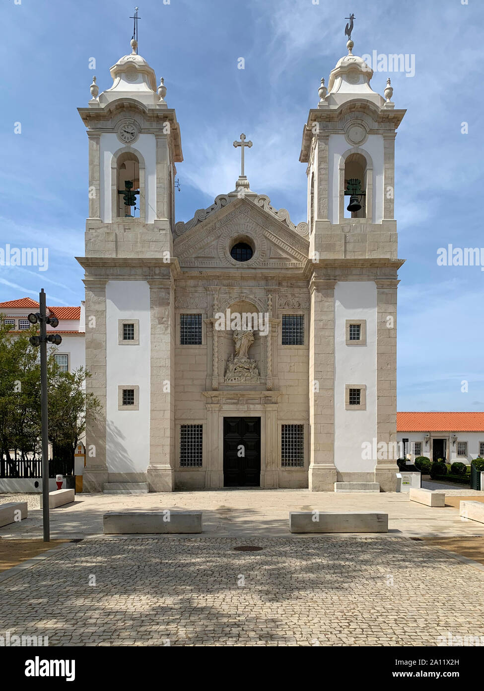 September 2019, Facade of Our Lady of Penha de França chapel, Vista Alegre Stock Photo