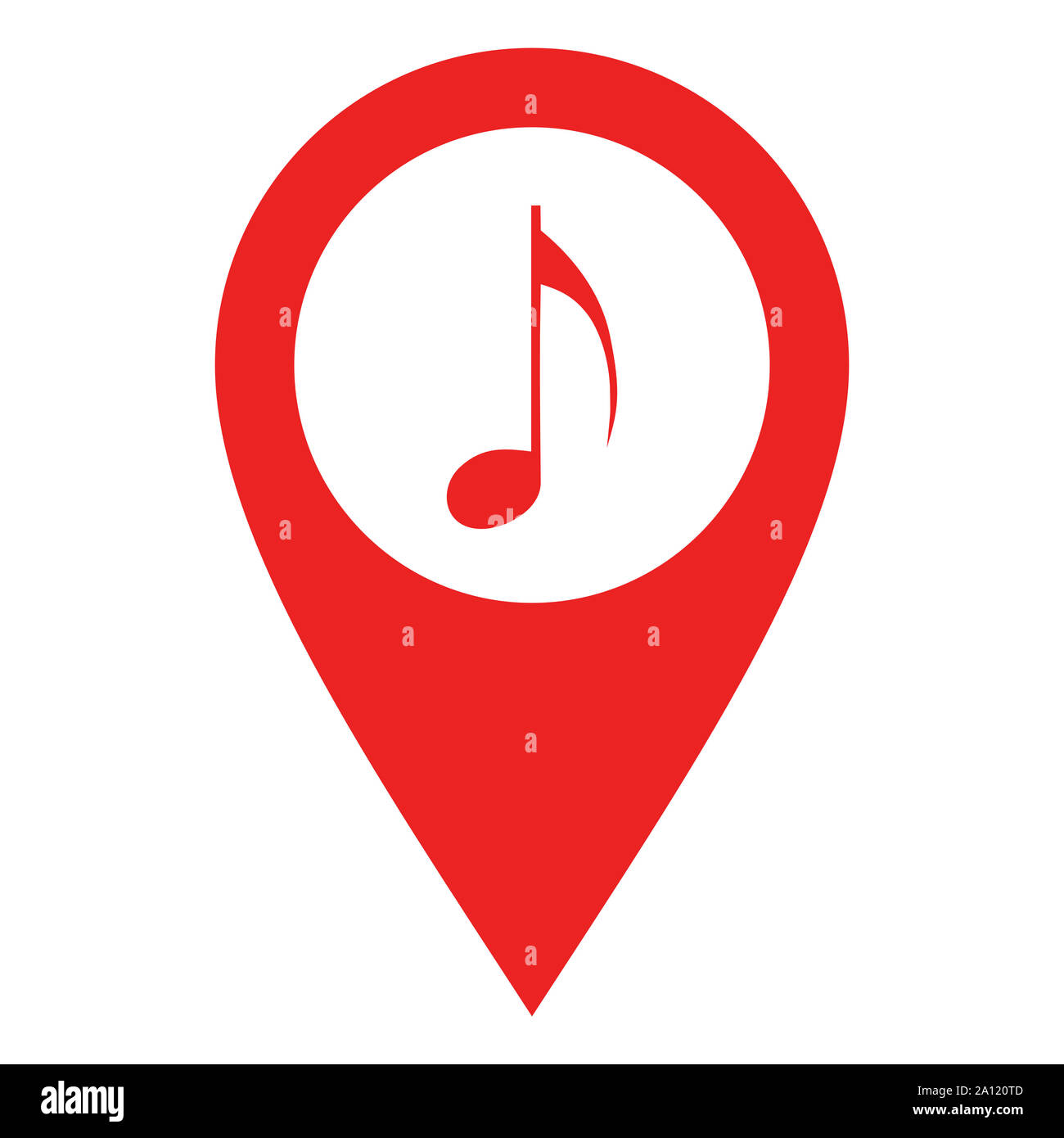 Note Pin Location Music note and location pin Stock Photo - Alamy