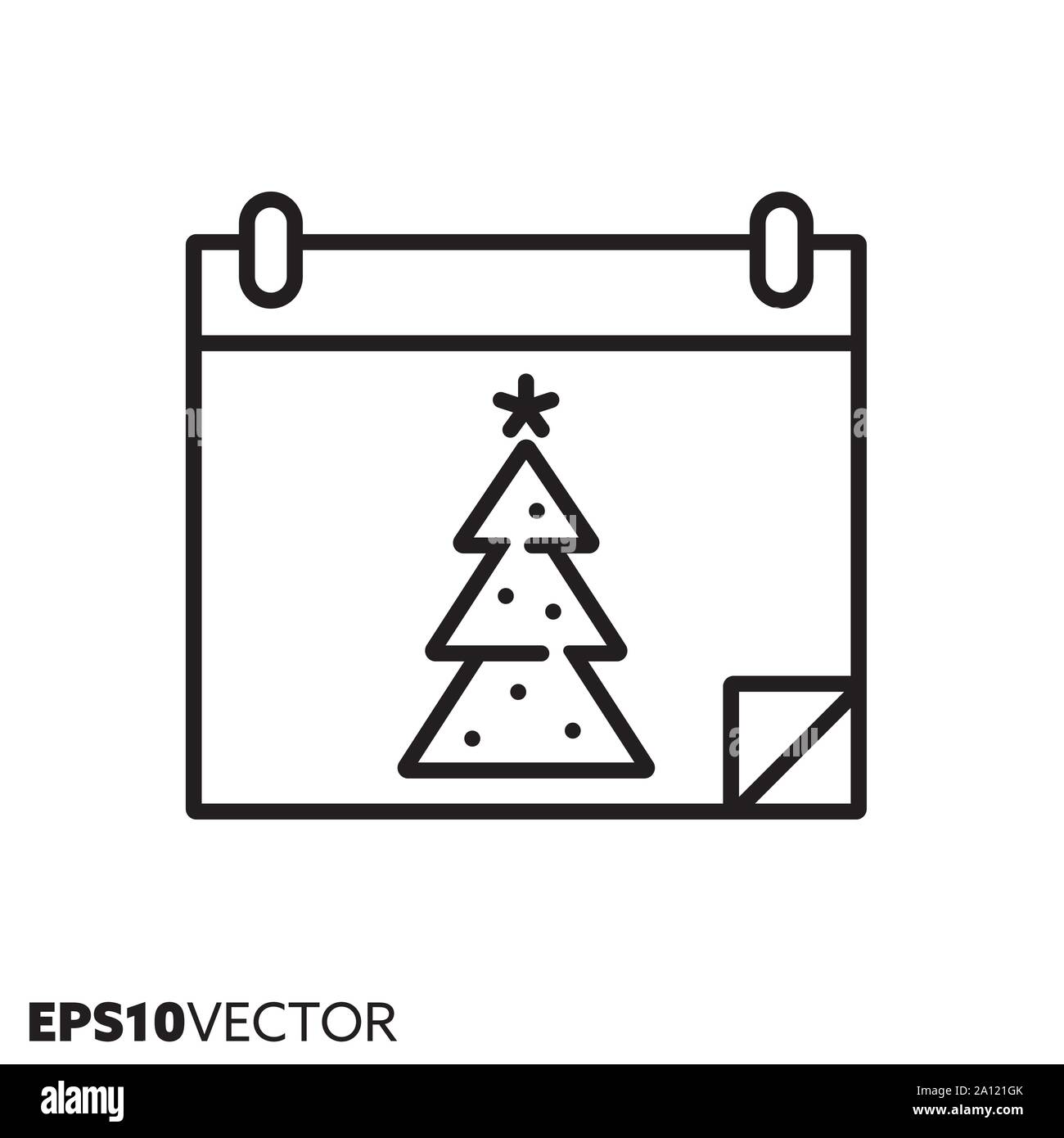 Line festive christmas tree Stock Vector Images - Alamy