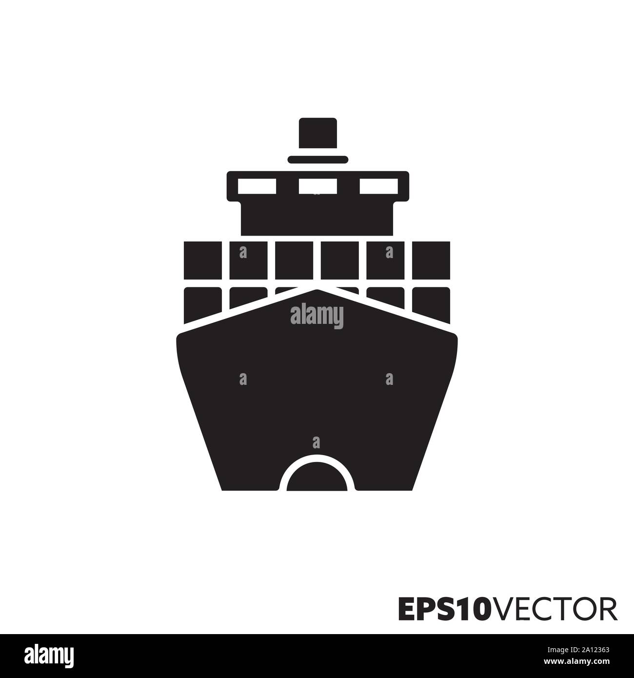 Container ship glyph icon. Symbol of freight and transportation. Industry  flat vector illustration Stock Vector Image & Art - Alamy
