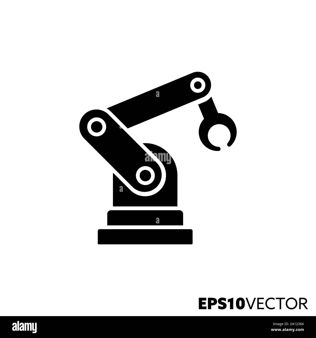 Industrial robot glyph icon. Symbol of automation and manufacturing.  Industrial machine flat vector illustration Stock Vector Image & Art - Alamy