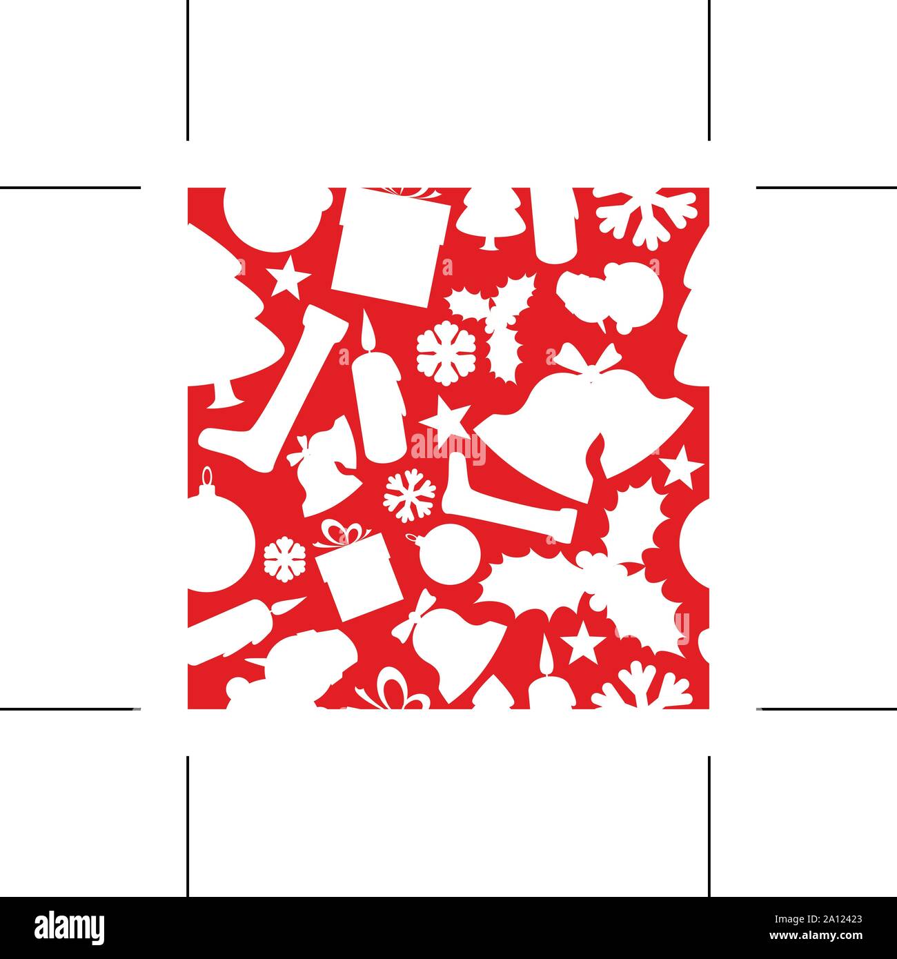 Seamless vector christmas pattern from various shapes Stock Vector