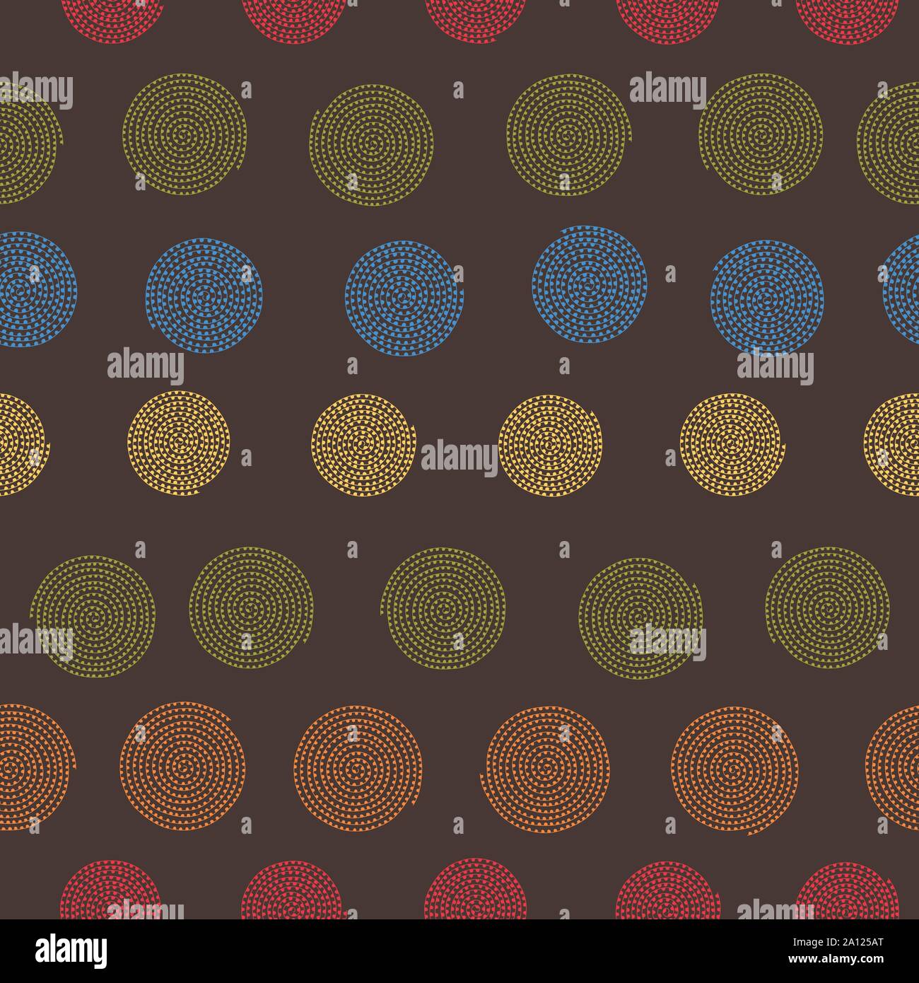 Multicolored Spiral Seamless Pattern Background In An Earthy Color Palette Stock Vector Image Art Alamy