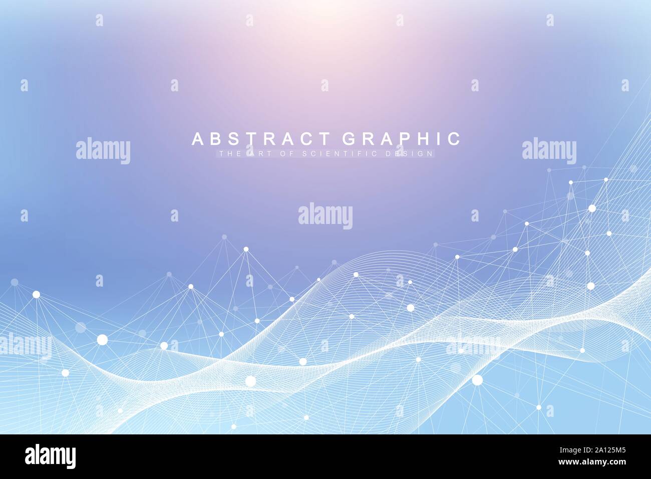Geometric abstract background with connected line and dots. Network and ...