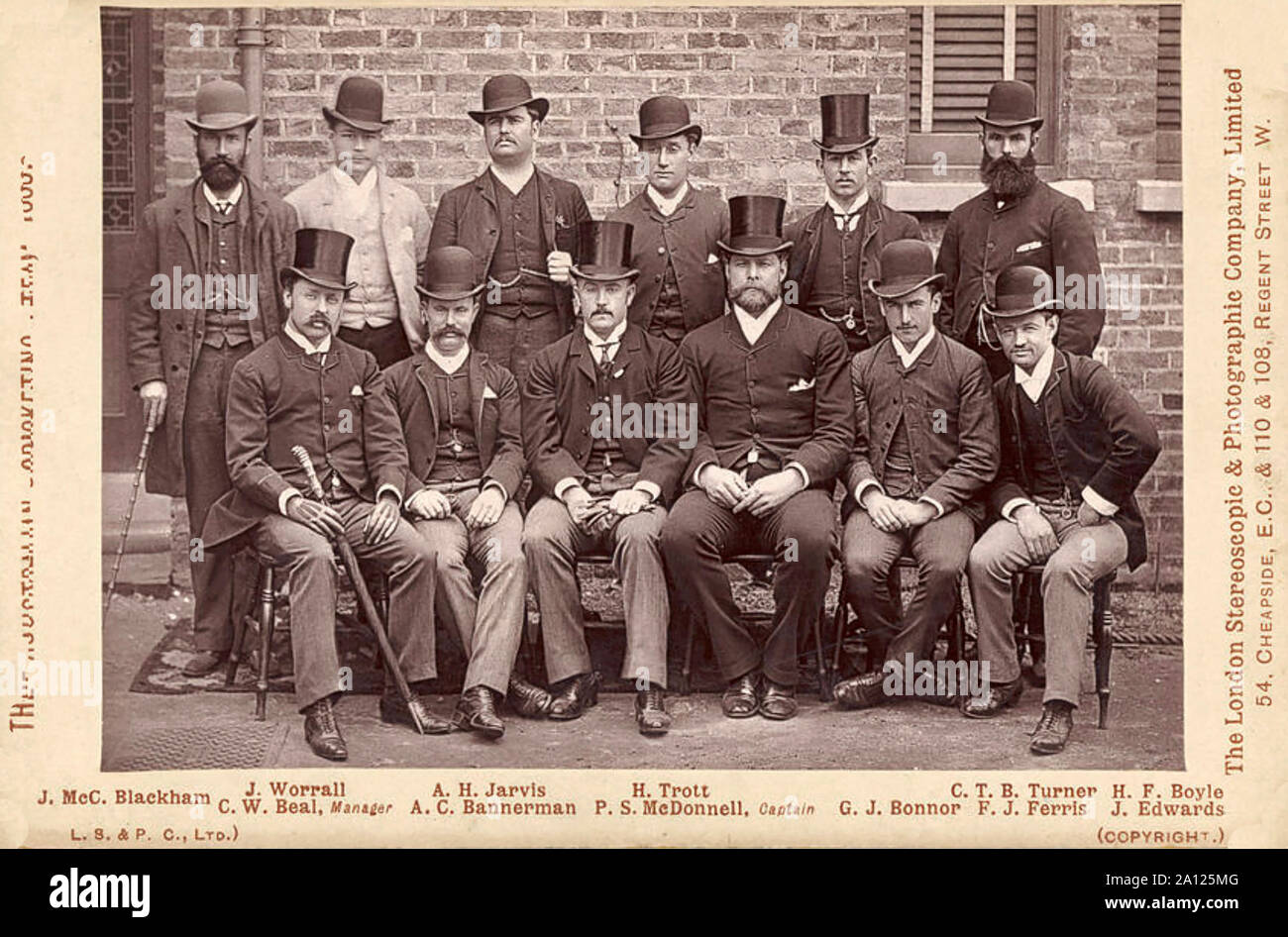 AUSTRALIAN CRICKET TEAM 1888 Stock Photo