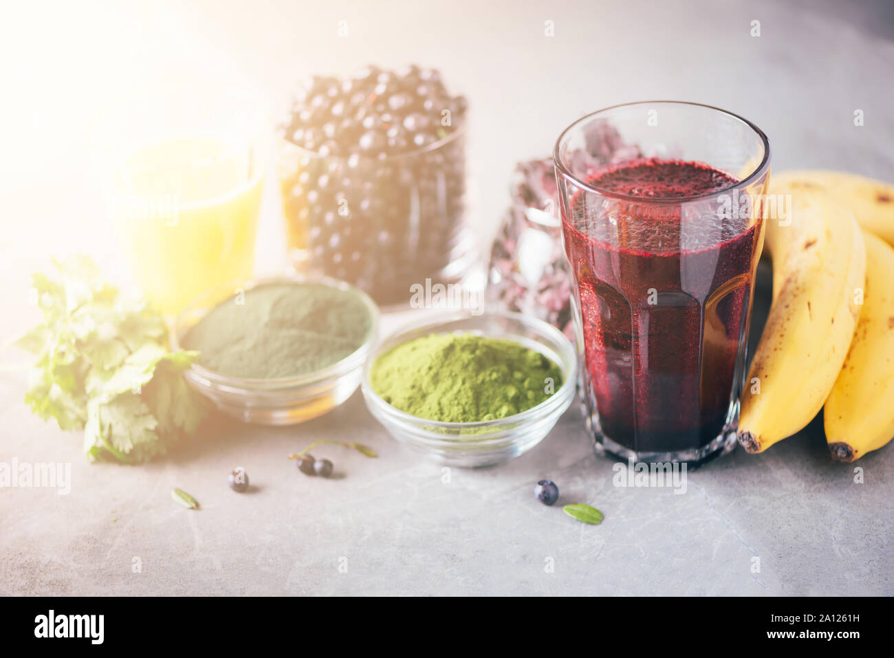 Healthy eating, alkaline diet, vegan concept. Blueberries, bilberry