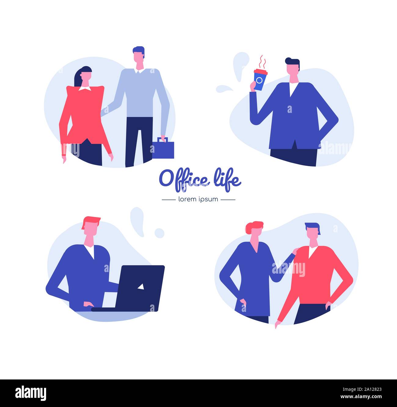 Office life - flat design style vector characters set Stock Vector