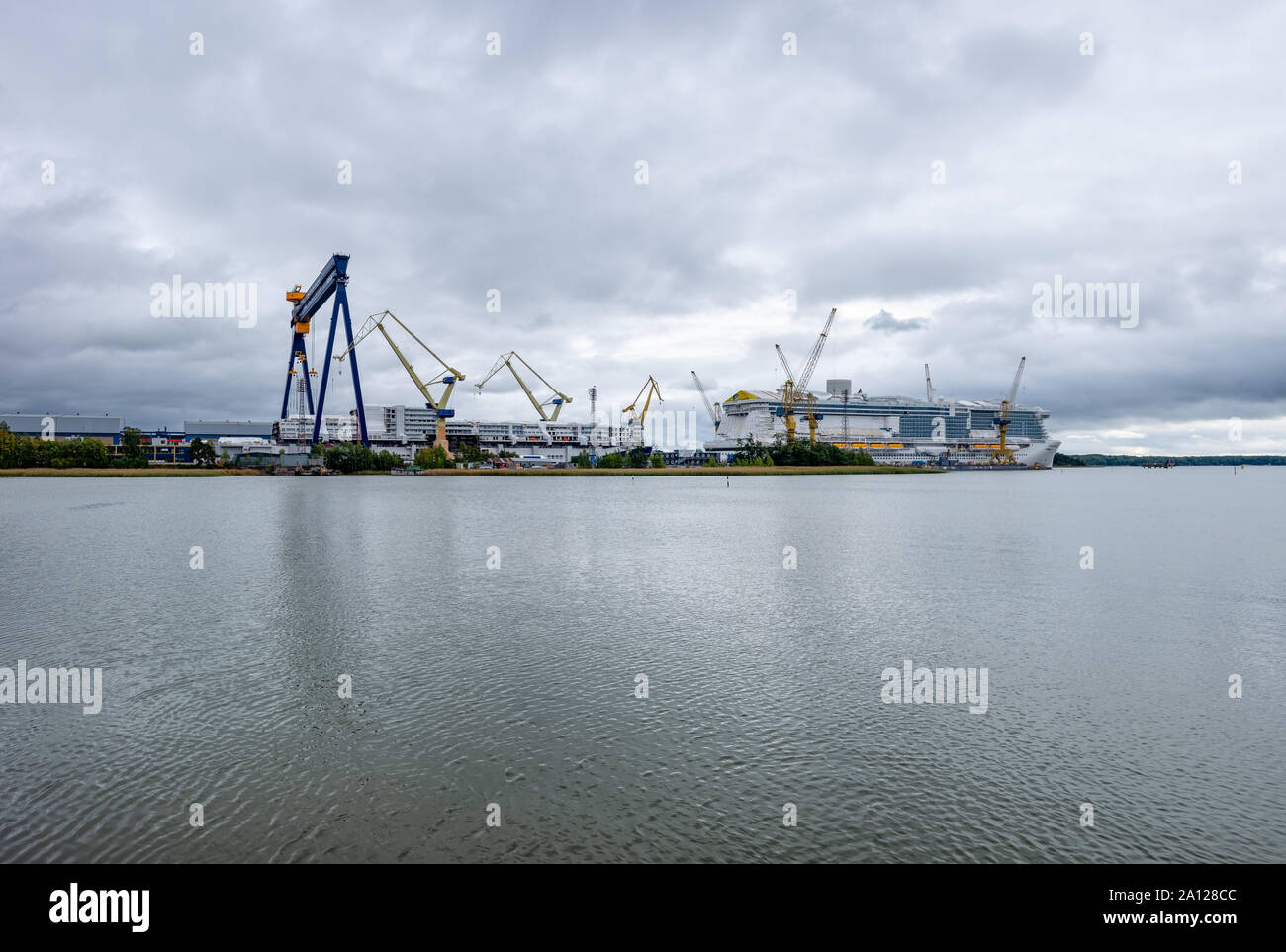 Raisio, Finland - September 21, 2019: Turku Shipyard was founded in 1737 and, today, it is one of the leading European shipbuilding companies. Stock Photo