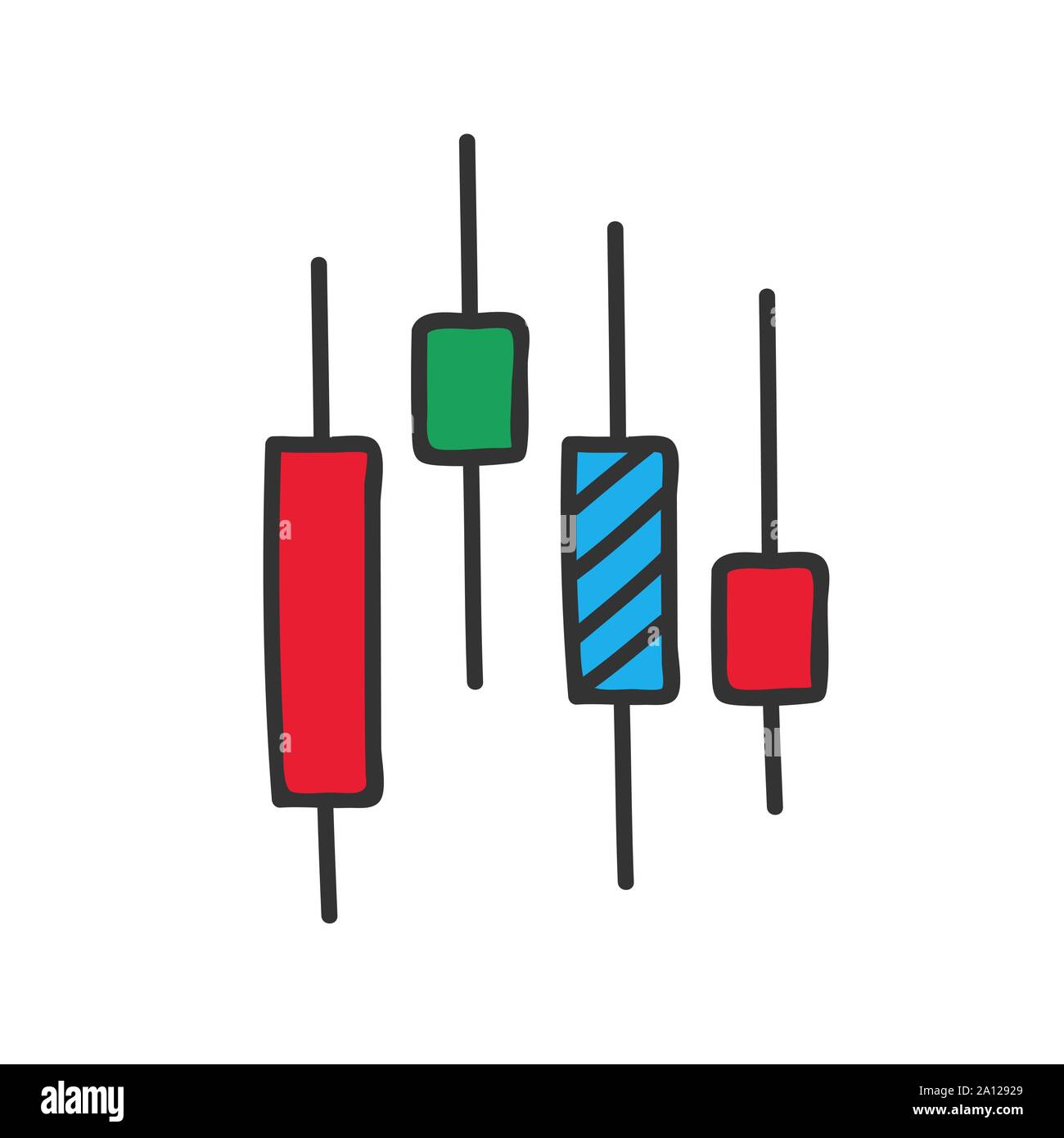 Stock market chart thin line icon isolated on white. Vector illustration Stock Vector Image