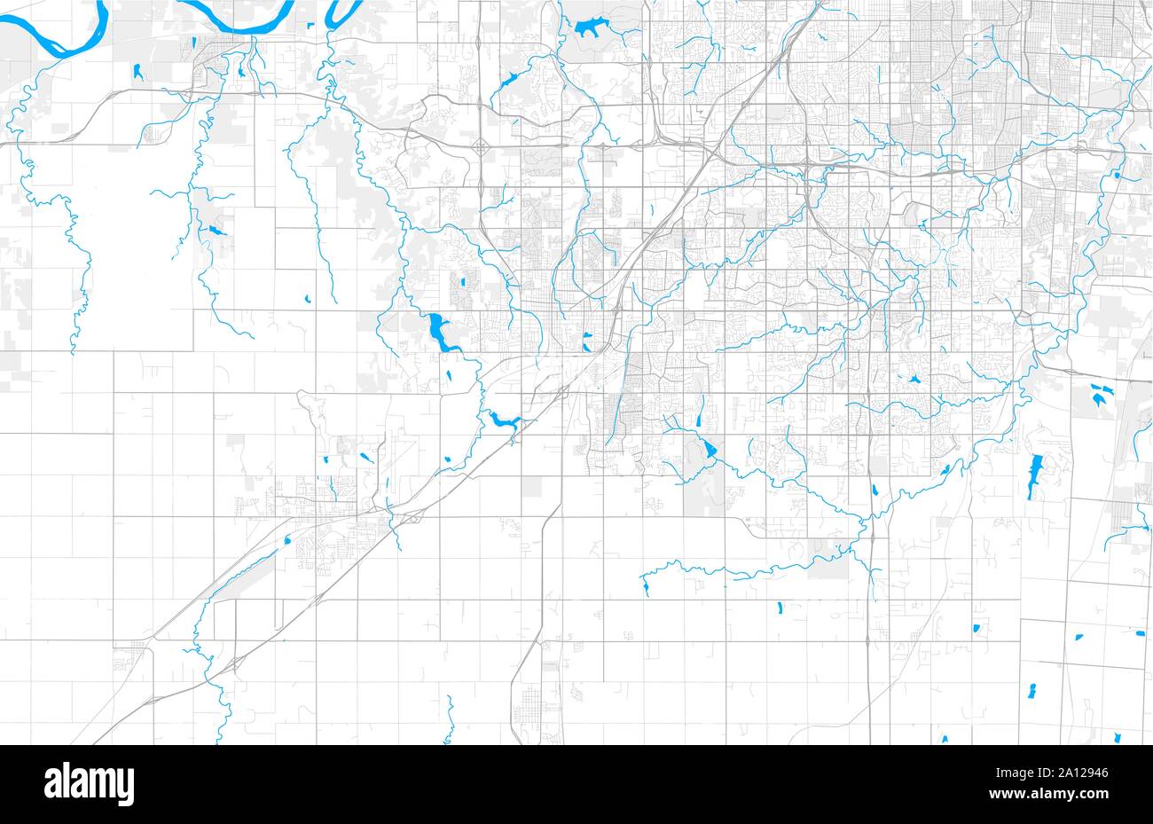 Rich detailed vector area map of Olathe, Kansas, USA. Map template for ...