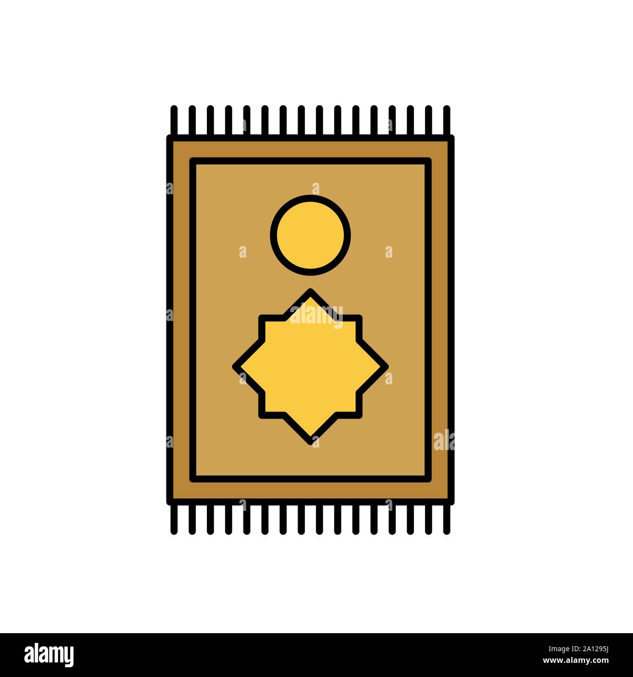 Prayer Rug icon isolated on white. Religion carpet. Thin line design. Vector Illustration Stock Vector