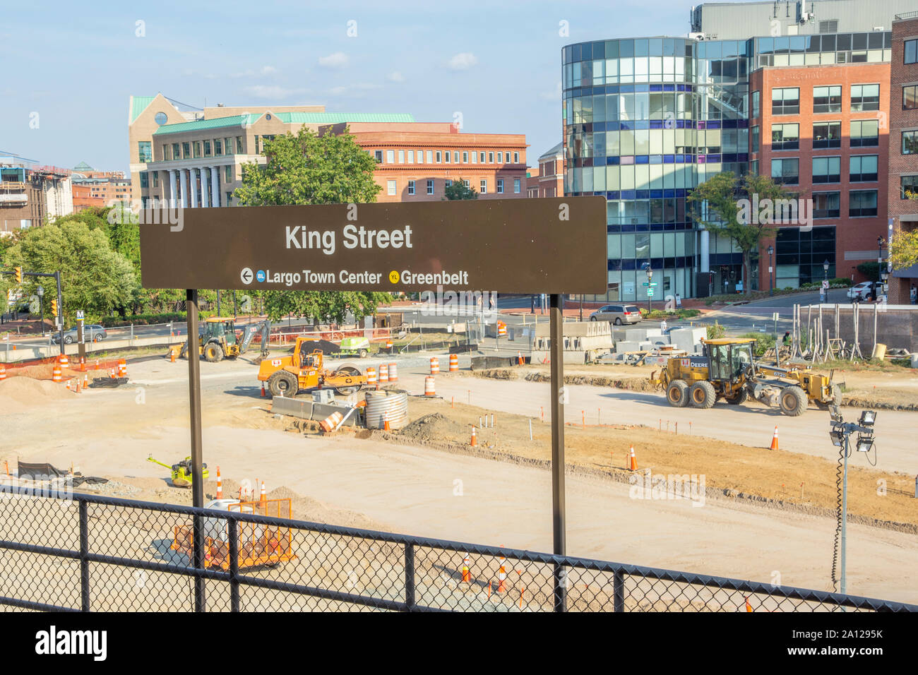 Construction continues on the grounds of the King Street Metro in Alexandria, Virginia Stock