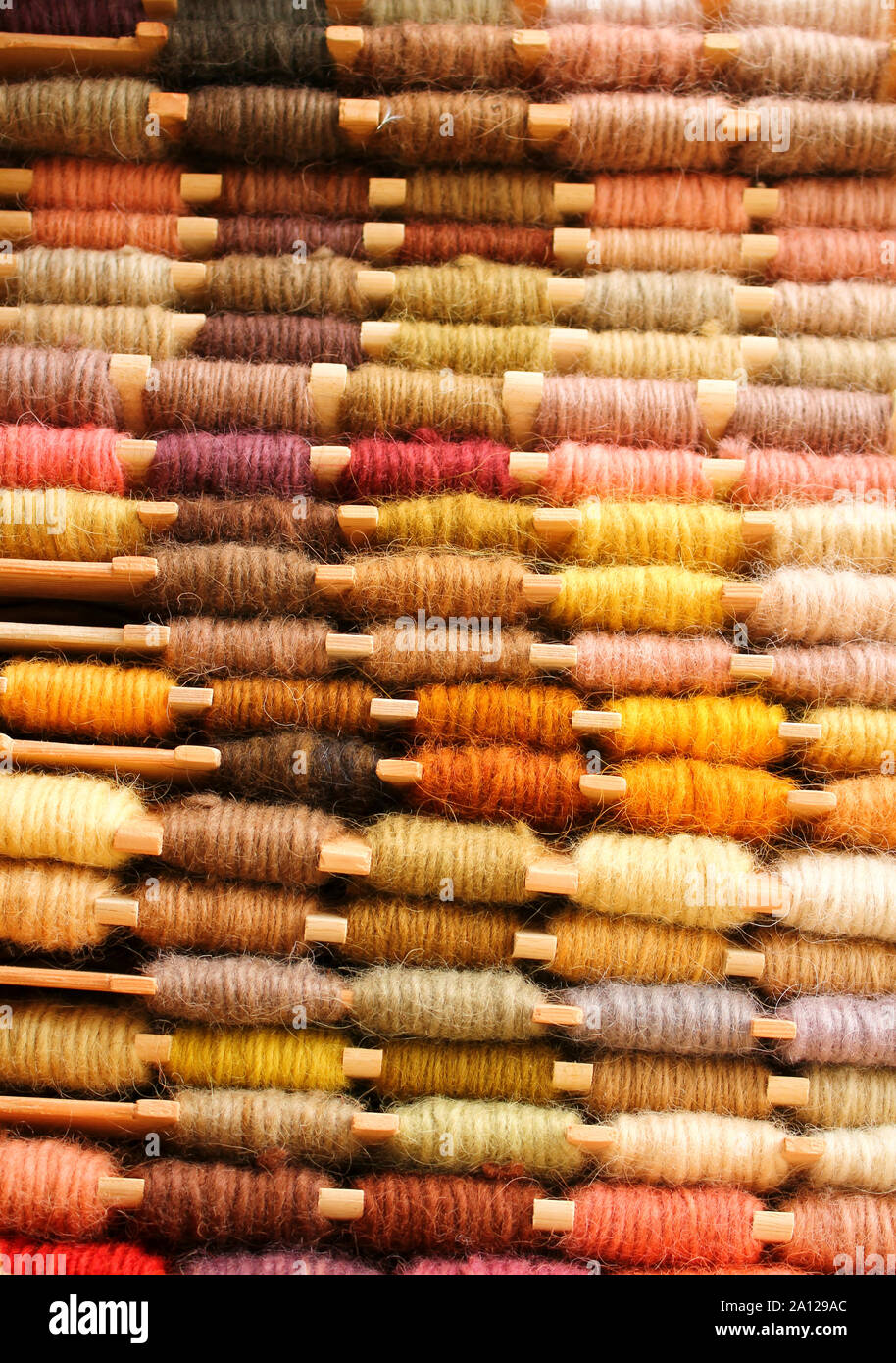Colored thread for sewing in spools Stock Photo