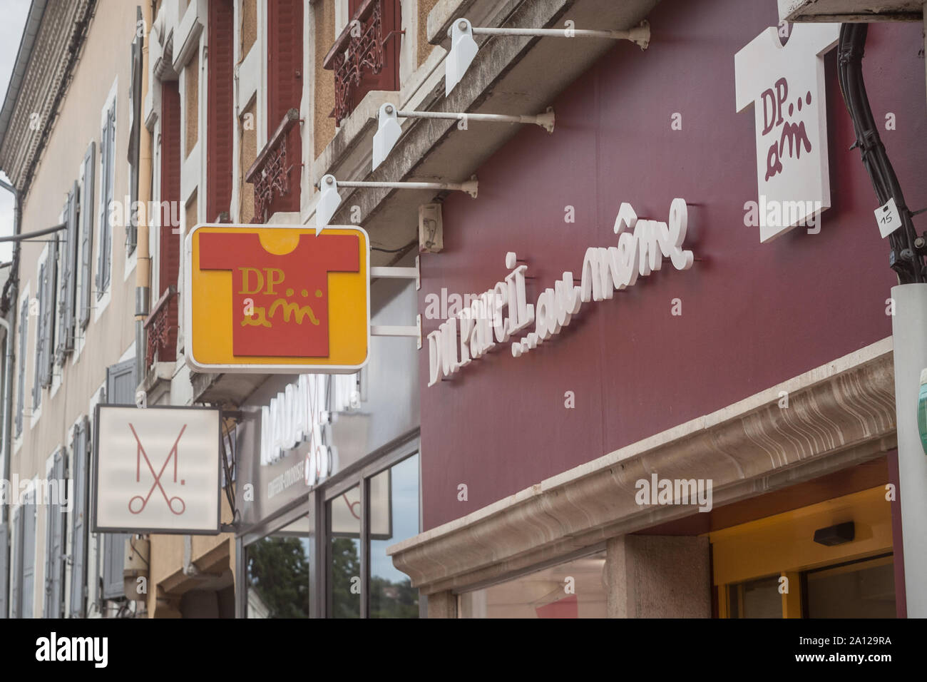 LYON, FRANCE - JULY 15, 2019: Du Pareil Au Meme logo in front of their shop  for Lyon. Du Pareil Au Meme, or DPAM, is a French chain of Fashion retaile  Stock Photo - Alamy